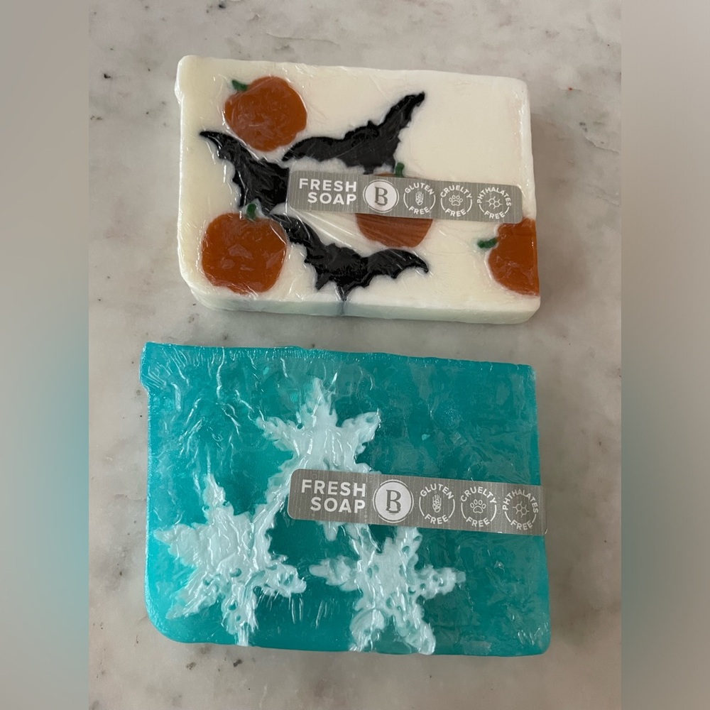 Basin Bath Soap - Two Bars Fully Sealed, Scented (Halloween and Winter)